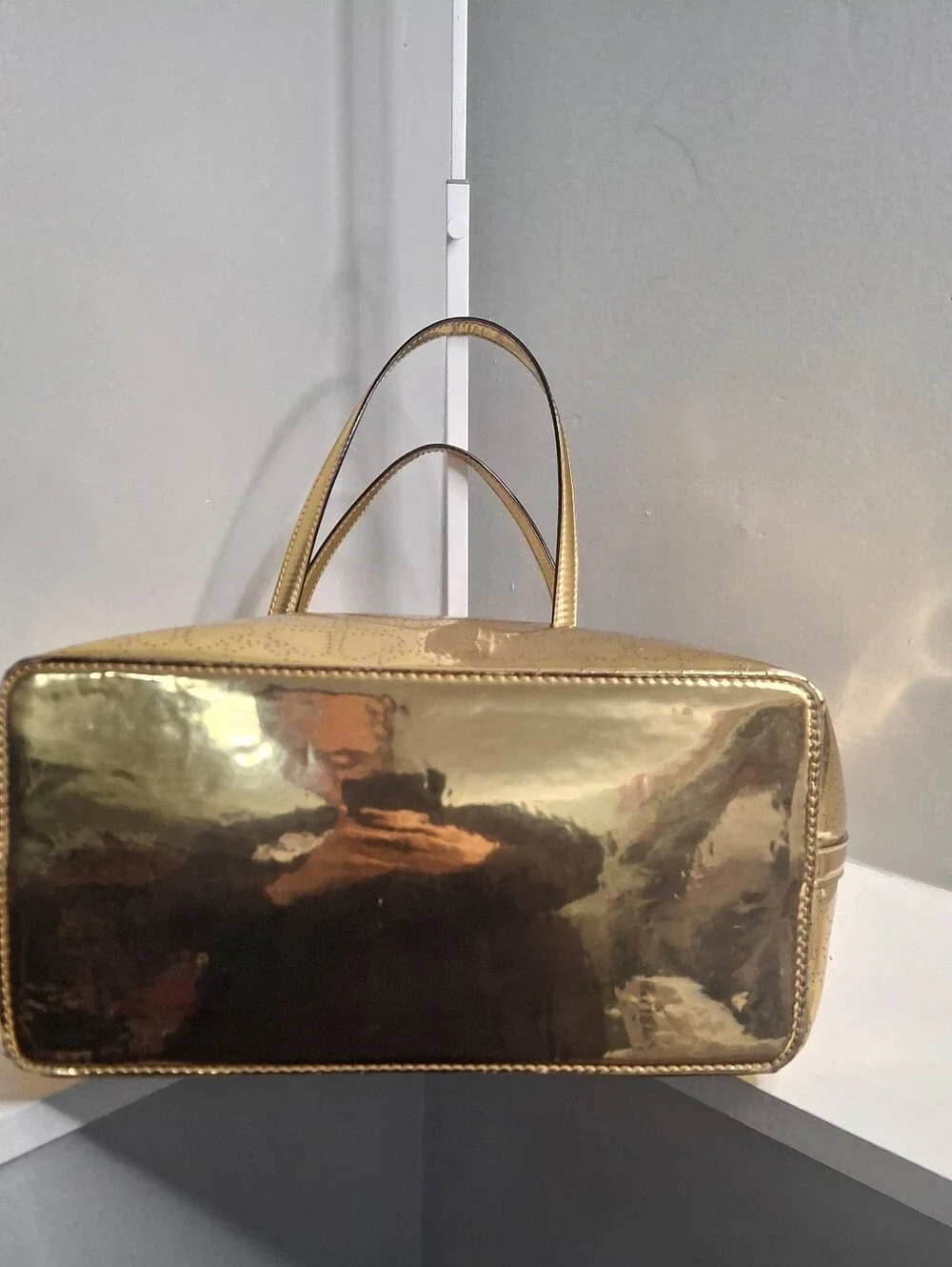 Kate Spade New York Metallic Gold Perforated Tote Bag & NWT Cosmetic Pouch Set
